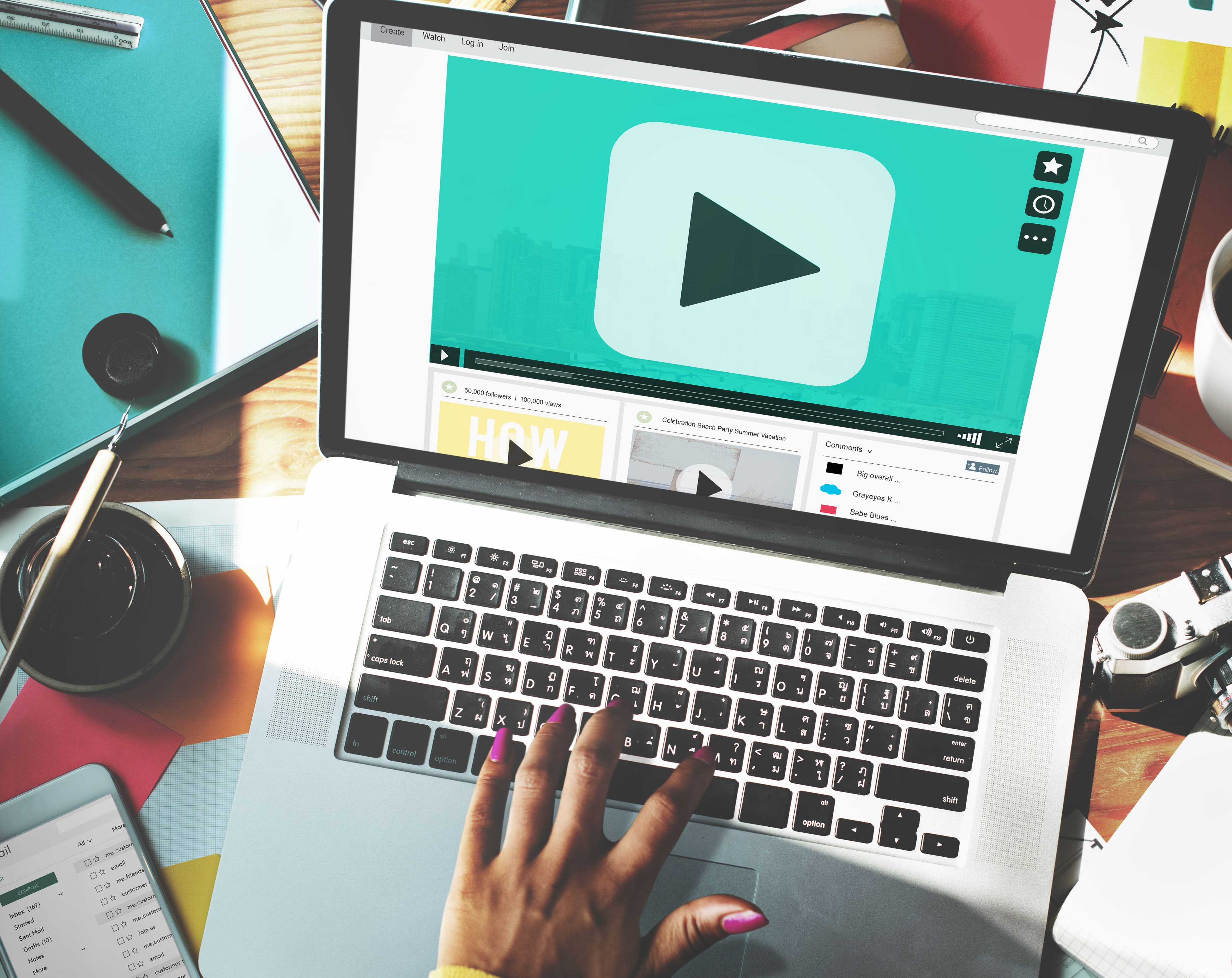 YouTube video ad playing on a laptop screen before main content